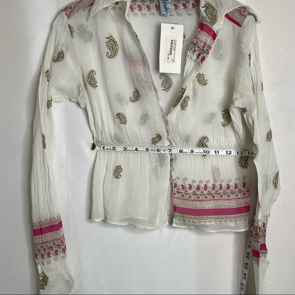 Kablan Pullover Collared Shirt Fitted Waist Button down Front Size 4 - Picture 4 of 9